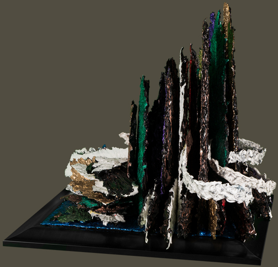 'Upper Kintla Lake' - acrylic paint sculpture