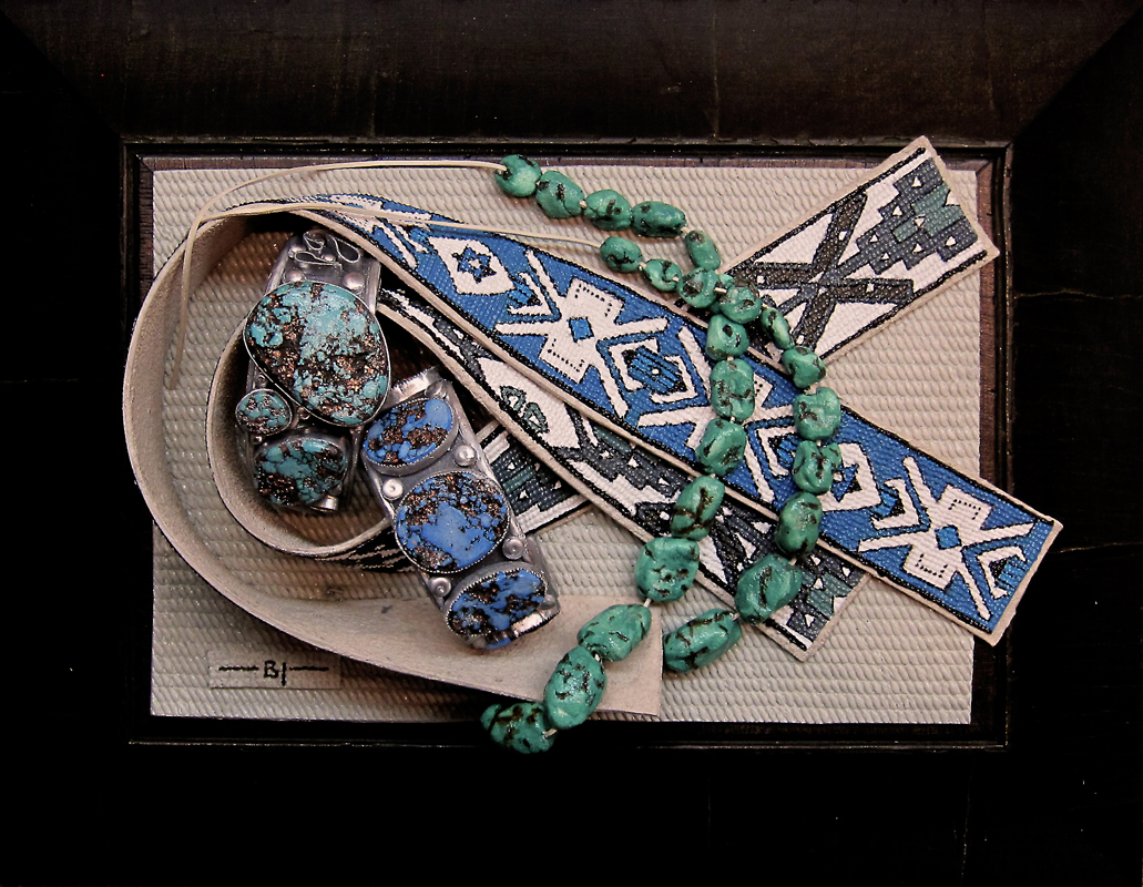 'Bisbee, Bisbee, and Beading' - acrylic paint sculpture front view