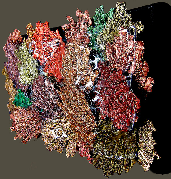 - acrylic paint sculpture - 'Metallic Autumn' 