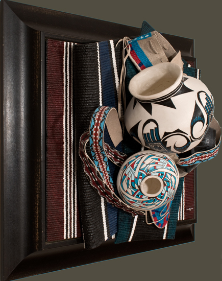 'Mexico, Navajo, Arapaho' - acrylic paint sculpture