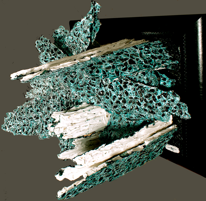 acrylic paint sculpture - Triptych - Quake Lake