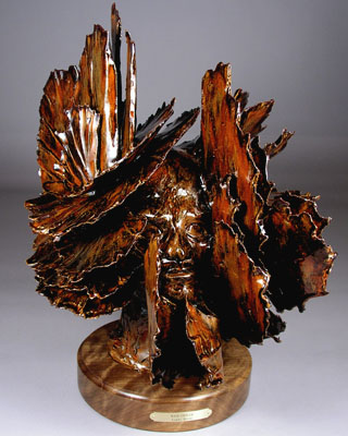 'Red Cedar' - ceramic sculpture (front view)