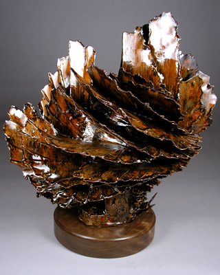 'Red Cedar' - ceramic sculpture (side view)