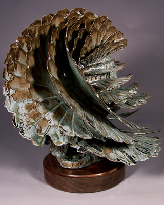 'Silver Leaf' - abstract ceramic sculpture